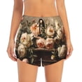 thumbnail image 2 of Rateoe Vintage Peonies Rustic Charm Printed 2 in 1 Women's Workout Shorts for Athletic Gym Running Shorts with Phone Pockets-Medium, 2 of 7