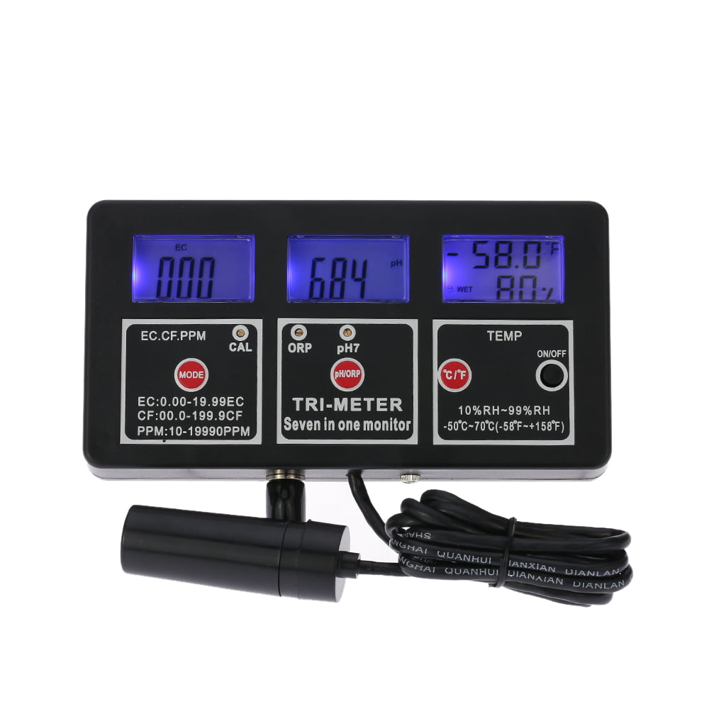 Details about   7 In 1 Water Quality Tester PH/TEMP/EC/CF/TDS/OPR/RH Water Meter Detector US 