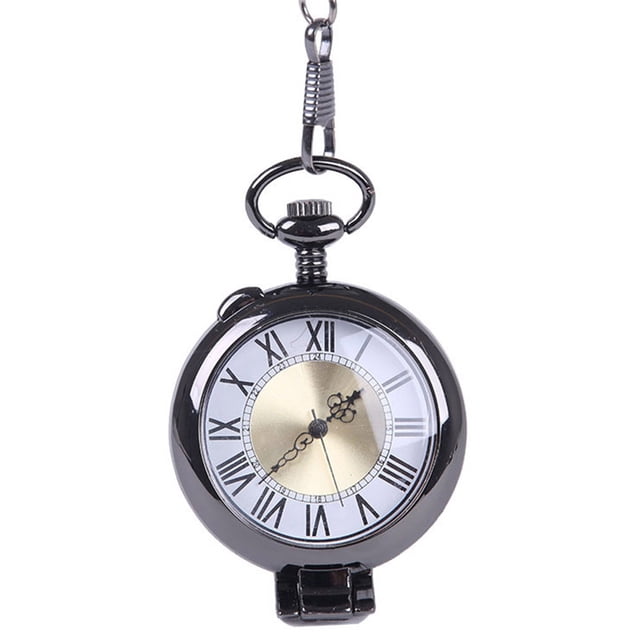 Reloj de bolsillo con números romanos de cuarzo vintage steampunk con patrón personalizado.