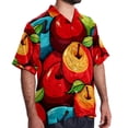 thumbnail image 2 of Fruit Men's Short Sleeve Poplin Beach Shirts, Casual Printed Button Down Summer Hawaiian Shirt - Unisex, 2 of 6