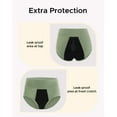 thumbnail image 6 of INNERSY Women's Rayon from Bamboo Period Underwear - High Waist Leakproof Briefs for Heavy Flow, Breathable 3-Pack(L,Black/Dark gray/Green), 6 of 9