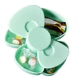 thumbnail image 4 of Caja de almacenamiento de joyería giratoria de doble capa, pequeña bandeja de joyería, caja con lazo, caja de almacenamiento de pendientes de joyería para mujer, verde, 4 of 8