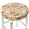 thumbnail image 3 of Bingfone12 Inch Padded Round Bar Stool Cover Cushion With Elastic Fabric Round Chair Seat - Cute Bee Gnome, 3 of 7