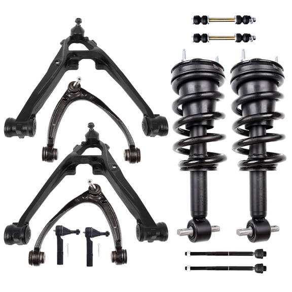 CCIYU 12 PCS Set of Suspension Strut and Coil Spring Assembly for GMC for Sierra 1500 2007-2013 for Chevy for Silverado 1500 2007-2013 139105 ES800223 EV800084