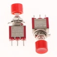 thumbnail image 4 of Interruptor de Botón Momentáneo 5x Shamjiam Rojo 6mm 2A 250V 5A 120V, 4 of 8