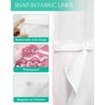 thumbnail image 3 of No Hook Shower Curtain with Snap in Liner, Pink Snowman Christmas Tree Winter Snowflake Hotel Shower Curtains for Bathroom, Washable Shower Curtain Liner Set with Mesh Top Window, 36"x78", 3 of 6