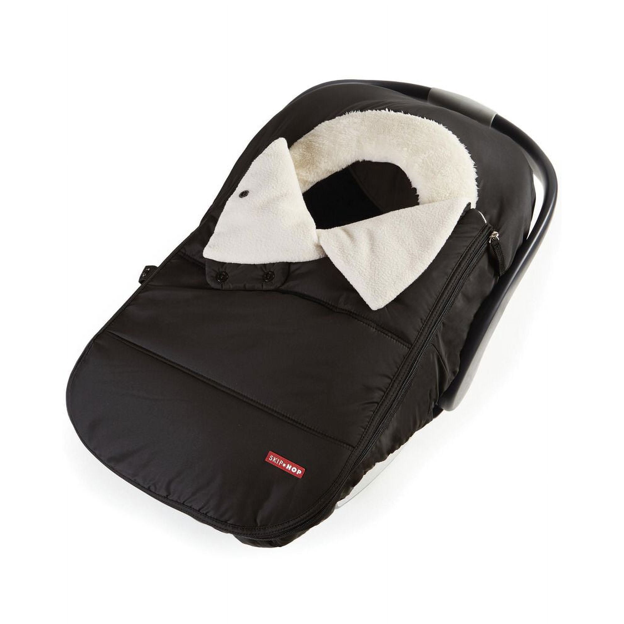 Stroll & Go Black Infant Car Seat Cover - Weather Resistant & Plush Fleece Lining for Babies