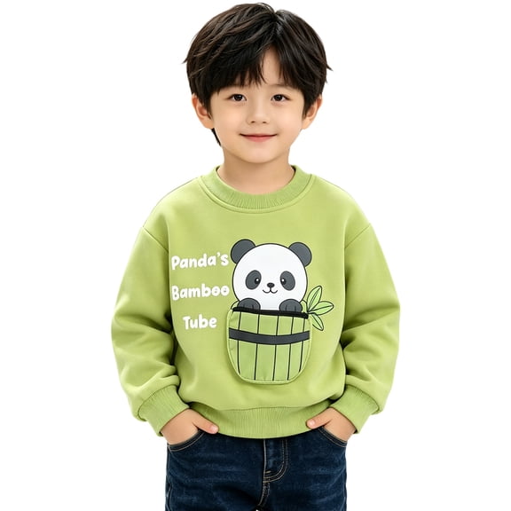Kids 3D Pocket Design Long Sleeve Sweatshirts - Casual and Comfortable Top for Boys and Girls, 90