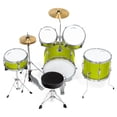 thumbnail image 3 of Ashthorpe 5-Piece Complete Junior Drum Set with Brass Cymbals and Drummer's Throne - Green, 3 of 7