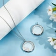 thumbnail image 3 of 1 Box 2Pcs Glass Locket Pendant Charm 304 Stainless Steel 30mm Flat Round Floating Memory Necklace Charm for Jewelry Necklace Making, 3 of 7