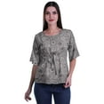 thumbnail image 1 of Moomaya Haut Col Rond Imprimé pour Femme Blouse Manches Coude Tunique Formelle Wear, 1 of 5