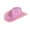 Pink, variant on Lohuatrd Bright Colors Cowboy Hat Wide Brim Hemming Windproof Rope Halloween Holographic LED Light Jazz Hat Fashion Accessories