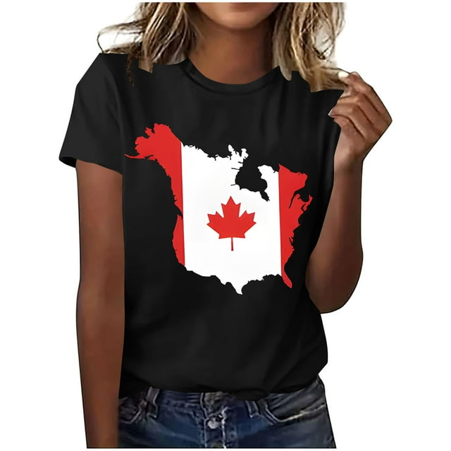 Tops de Cuello Redondo para las Mujeres Nuevo Suéter de Manga Corta, Camiseta de Poliéster Impresa Casual