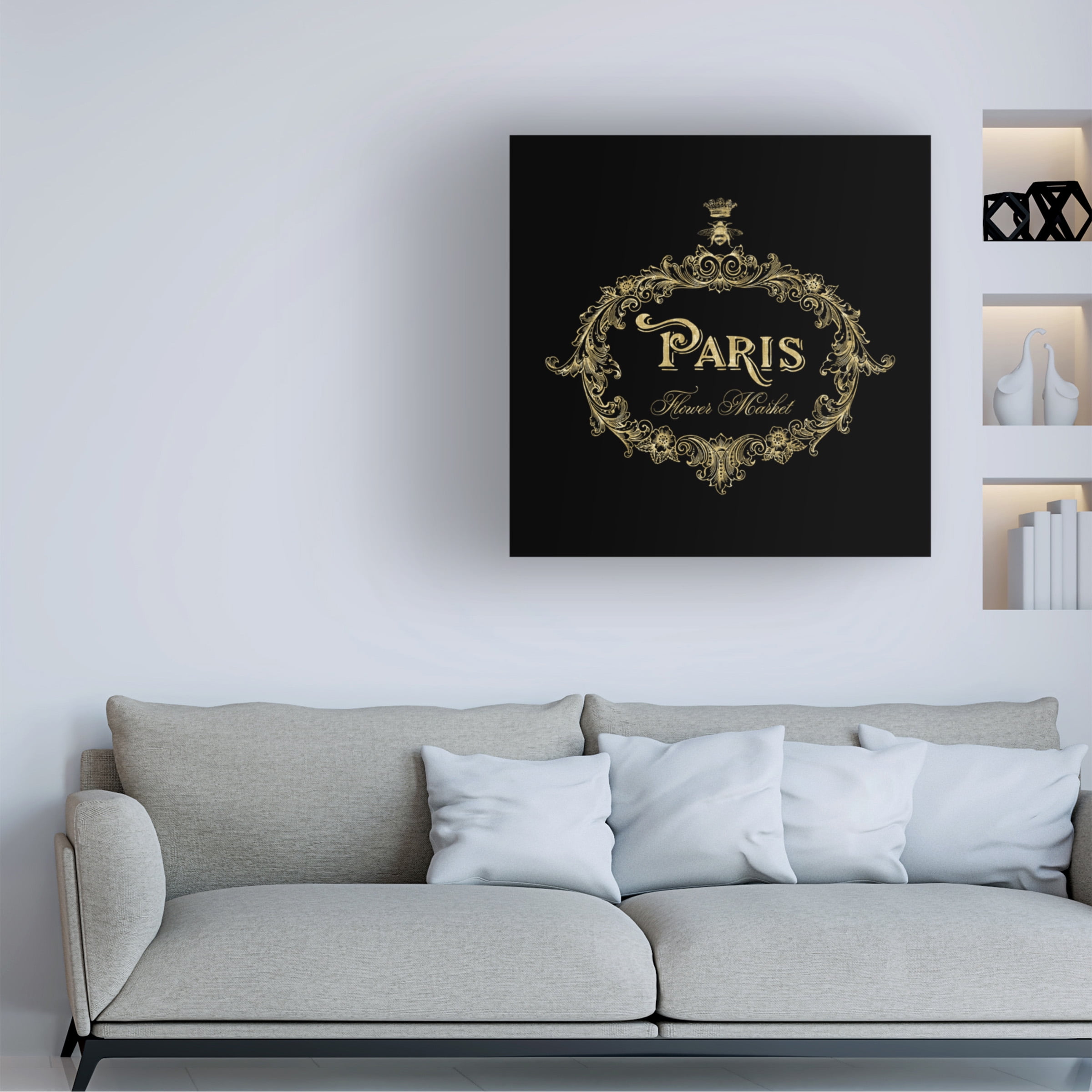Trademark Fine Art 'Paris Flower Market In Gold' Canvas Art by Tina Lavoie