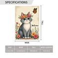 thumbnail image 2 of Welcome Garden Flag 12.5x18 Inch Double Sided Polyester Outdoor Decorative Flag with Cute Gray Kitten Floral Crown and Orange Butterfly Design for Yard Patio Spring Summer Decor#28451, 2 of 6
