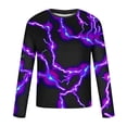 thumbnail image 4 of Blusas y camisas de manga larga con cuello redondo para hombre Camisa con estampado de luces Cuello redondo Manga larga Jersey Camiseta estampada Blusa para hombre Blusa, 4 of 5