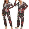 thumbnail image 6 of Hazbin Hotel Womens Mens Hooded Jumpsuit - Zip Up One Piece Pajamas Soft Cozy Winter Warm Plush Loungewear, 6 of 8
