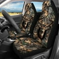 thumbnail image 2 of Renewold Deer Camo Hunting Forest Grey Car Front Back Seat Covers Full Set, Universal Fit Most Car SUV Van Truck, Fashion Auto Accessories Decor for Women Men, 2 of 7