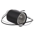 thumbnail image 3 of 4X E27 Ceramic Screw Base Round LED Light Bulb Lamp Socket Holder Adapter Metal Lamp Holder with Wire Black, 3 of 8