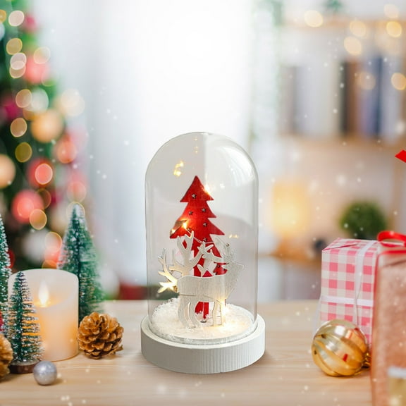 Deeceymbur Festive Tabletop Snow Globe Multiple Sizes Available for Home Decor 2.95x4.53in