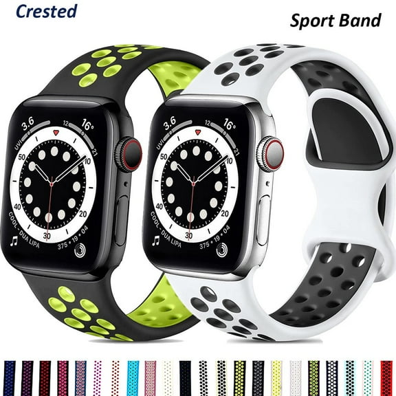 Compatible for Apple Watch Band 44mm 42mm 45mm 41mm 40mm 38mm, Soft Silicone Strap Breathable Replacement Sport Bands for Apple Watch SE Series 7 6 5 4 3 2 1 Men Women -white-black