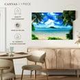 thumbnail image 5 of Elephant Stock Serene Beach Scene Wall Art - Horizontal Canvas Wall Art - Living Room Wall Decor - Beach Canvas - Blue And Turquoise Decor - 12" x 8", 5 of 8