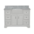 thumbnail image 6 of Zelda 48" Farmhouse Bathroom Vanity with White Cabinet and Carrara Marble Top, 6 of 7