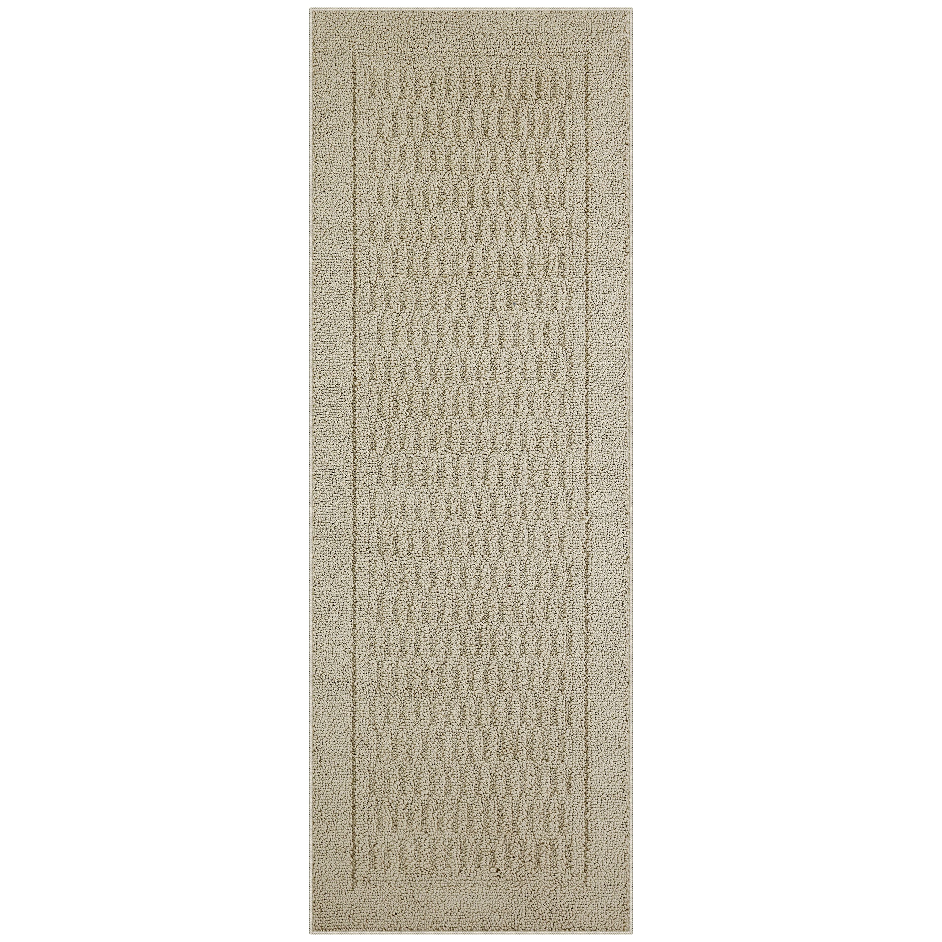 Mainstays Machine Washable Dylan Solid Runner Rug, Beige, 1'9