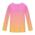 thumbnail image 5 of YUGYXL Long Sleeve Gradient Tunic Tops for Women Trendy Loose Crew Neck Blouse Fall Winter Casual Basic Tee Shirts Orange L, 5 of 5