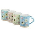 thumbnail image 4 of Gibson Home Sunbloom 16 oz 4-Pack Stoneware Mugs w/ Heart Shaped Handles, 4 of 5