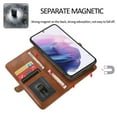 thumbnail image 4 of ELEHOLD Multi-Functional Wallet Case for Samsung Galaxy A54 5G with Card Slots Dual-Use Detachable Phone Case Magnetic Function Wriststrap Shockproof Wallet Case,Brown, 4 of 9