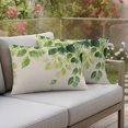 thumbnail image 4 of Spring Leaf Pillow Covers 2 Pack Vintage Sage Green Eucalyptus Leaves Country Linen Texture Pillowcase Waterproof Outdoor Throw Pillow Cover for Patio Balcony Rectangular Cushion 20”x12”, 4 of 9