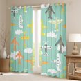 thumbnail image 2 of Airplane Curtains 38"x45" Set of 2 Panels,Cartoon Aircrafts Window Curtains & Drapes Cute Flying Plane Blackout Curtains Kawaii Planes Clouds Darkening Curtains Airplane Decor Room, 2 of 6