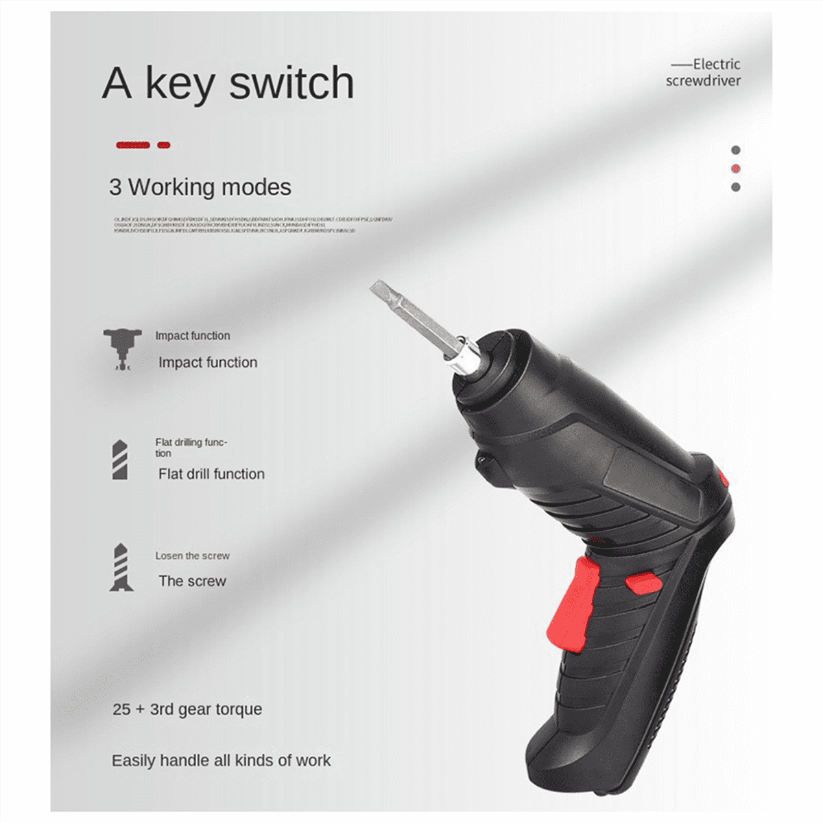 Household Electric Screwdriver Rechargeable Cordless Impact Drill Mini Set