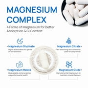 Selerb 4-in-1 Magnesium Complex Capsules – 300mg Magnesium with B6, D3, Zinc, Slippery Elm & DGL – Supports Sleep, Relaxation & Muscle Health – 90 Ct