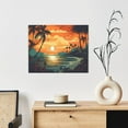 thumbnail image 6 of Kdxio Tropical Sunset Paradise Pattern Canvas Wall Art for Living Room Wall Decor for Bedroom Bathroom Modern Framed Canvas Art Prints Ready to Hang,Horizontal, 6 of 6