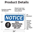 thumbnail image 2 of (2 Pack) Fall Protection Required On Lift Sign, 2 of 7