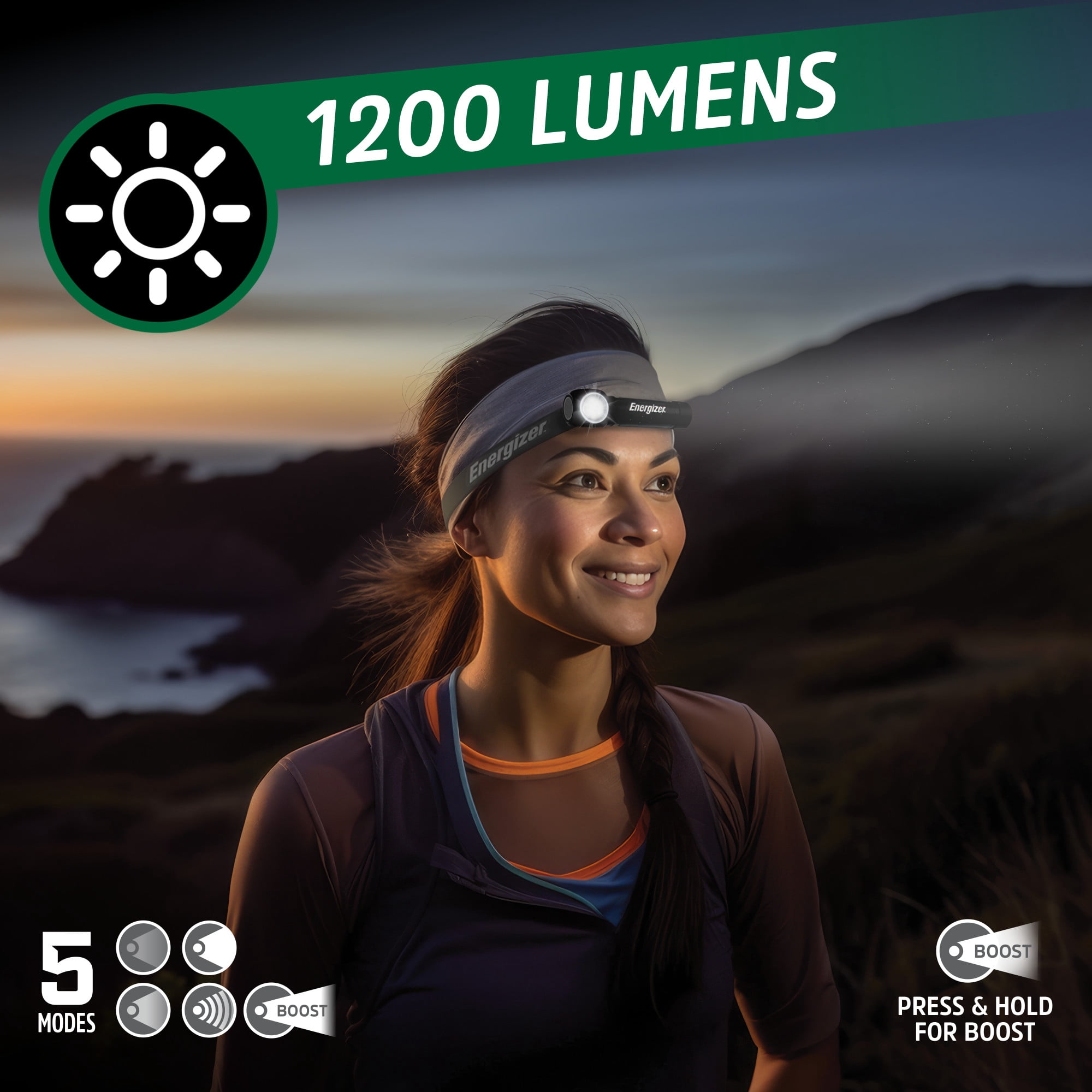 Energizer High Lumen Hybrid Rechargeable Headlamp