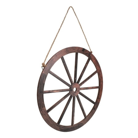 SASABAXI Decorative Wall Decor Wood Circular Shape Western Style 2Pcs 11.8In