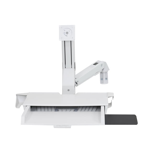 Ergotron StyleView - kit de Montage (Support de Souris, Repose-Poignet, Support de scanner de Code-Barres, Adaptateur VESA, Support Mural, Plateau de Clavier, base de surface Horizontale Plate, Bras de Moniteur Réglable, kit de Support de Rail, Plateau de Souris Coulissant) - pour Écran LCD / Équipement PC - Bras combo Assis-Debout avec surface de Travail - Aluminium, Plastique de Haute Qualité - Blanc - Taille d'Écran : jusqu'à 24 Pouces - Montable au Mur