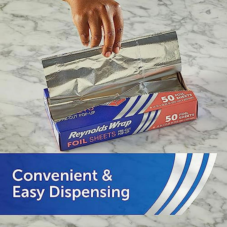Reynolds Wrap Pre-Cut Pop-Up Aluminum Foil Sheets, 14 x
