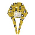 thumbnail image 3 of Kdxio Cartoon Bear Yellow Pattern Turban Hat for Women Men Comfortable Adjustable Cleaning Working Cap with Sweatband, 3 of 8
