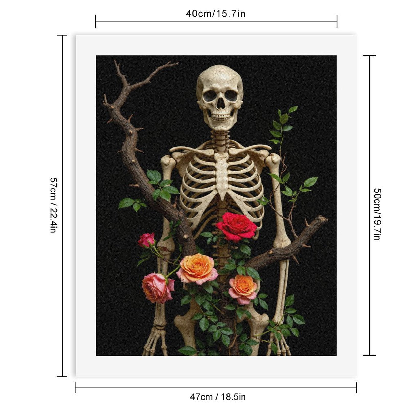 Paint by Numbers Kit for Adults, Skeleton Roses Nature Fusion Paint by Numbers, Easy Paint by Numbers Kit for Adults Beginner, DIY Adult Paint by Number Kits on Canvas, Home Decor