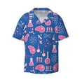 thumbnail image 2 of Lsque Science Experiment print Men's Cuban Collar Short Sleeve Shirt Summer Beachwear Casual Button Down Fashionable Vacation Leisure Shirt-Medium, 2 of 7