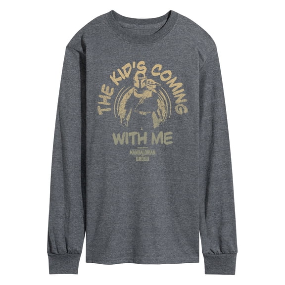 The Mandalorian And Grogu - The Kid's Coming With Me - Men's Long Sleeve Graphic T-Shirt