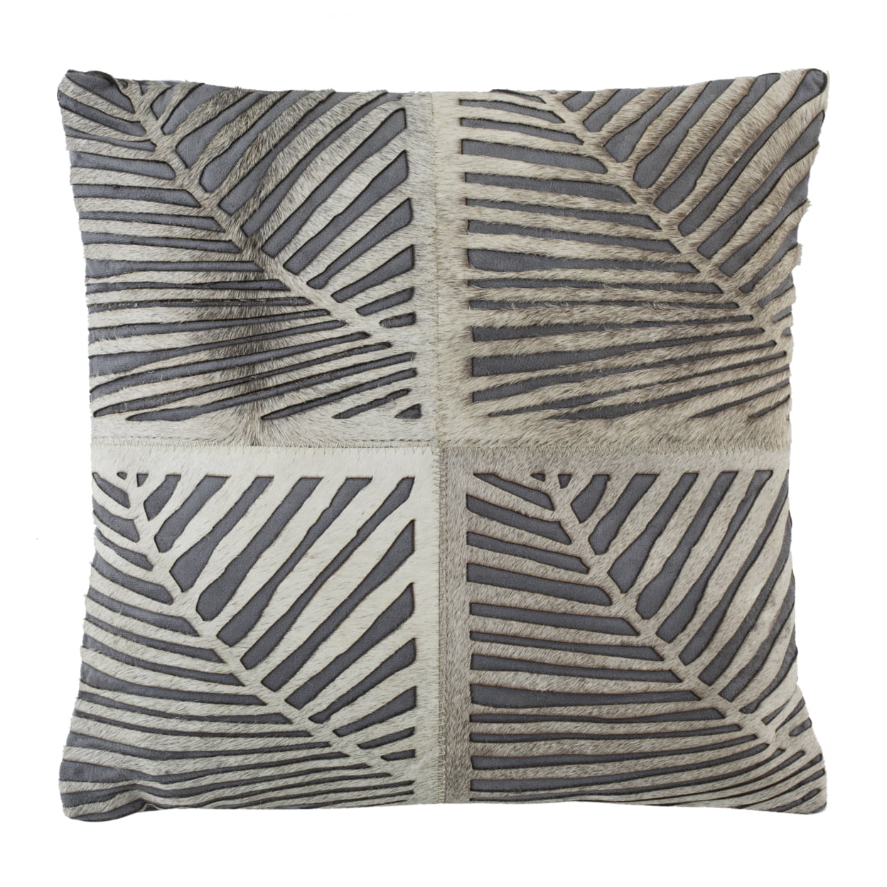 SAFAVIEH Palm Cowhide Textured Pillow, 12" x 20", White