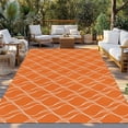 thumbnail image 2 of Orange Stripes Outdoor Rug 6x9 Ft - Reversible Patio Rug Outdoor Camping Rugs, Simple Geometric Modern Monochrome Washable Indoor Outdoor Area Rugs, Non-Slip Outdoor Carpet Runner for Deck/Porch, 2 of 8