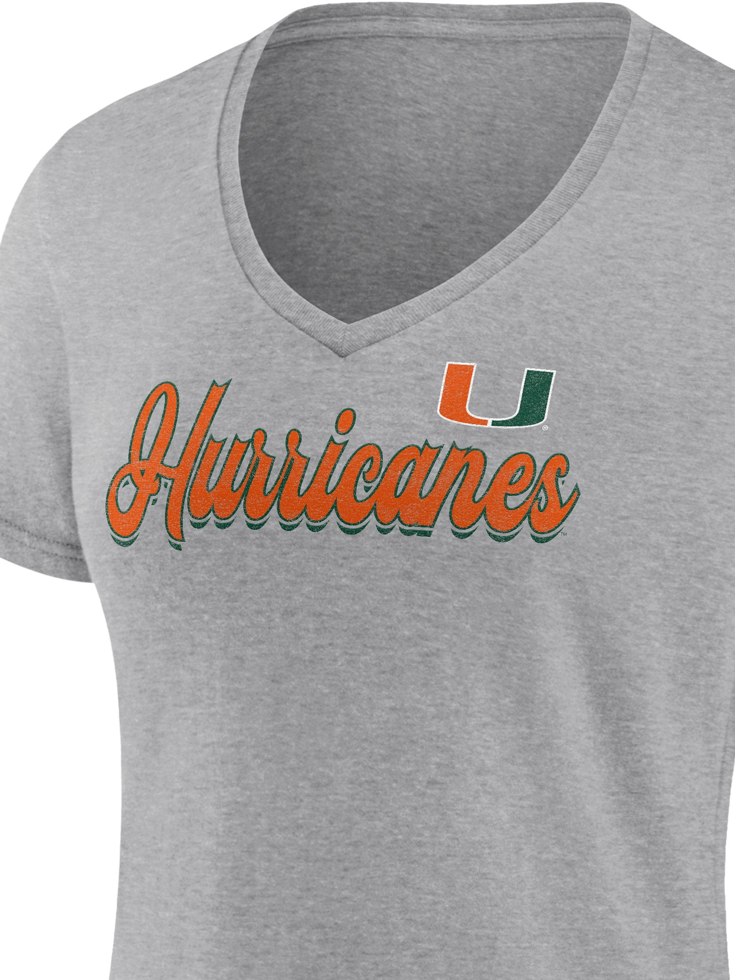 NCAA Miami Hurricanes Women's Cotton Gray Heather Short Sleeve T-Shirt