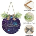 thumbnail image 2 of Coolnut Welcome Sign with Wreath for Front Door, Rustic Round Hanging Welcome Sign, Wall Housewarming Gift for Home 11.8in, Space Zodiac Constellations Galaxy Home Decor, 2 of 7