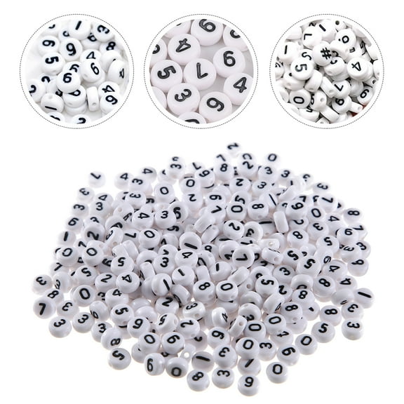 PENIKOKO Acrylic Number Beads for Jewelry Making, 100 Pieces, 0.3 x 0.3 Inch, Craft Supplies for Bracelets and Necklaces